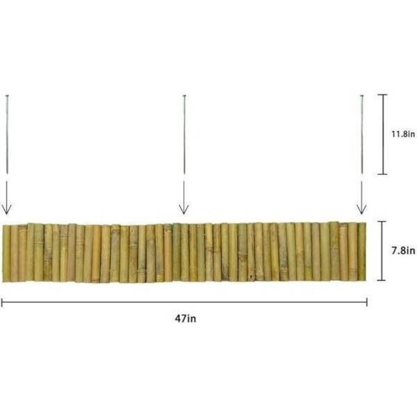 Bamboo Short Fence Outdoor Landscape Edging 7.8'' H x 47'' L - Image 2