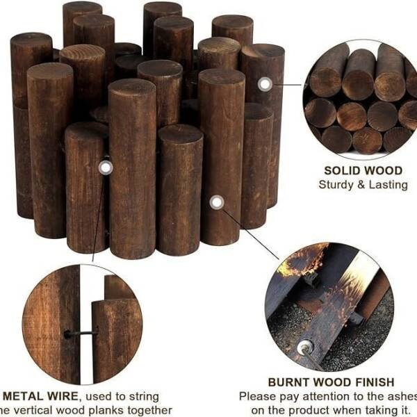 Wooden Short Fence Border - 6.5 in. H x 47 in. - Image 2