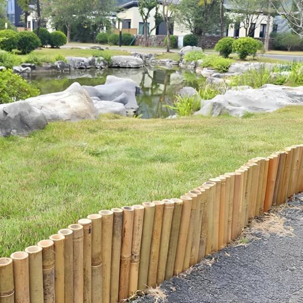Bamboo Short Fence Outdoor Landscape Edging 7.8'' H x 47'' L - Image 3